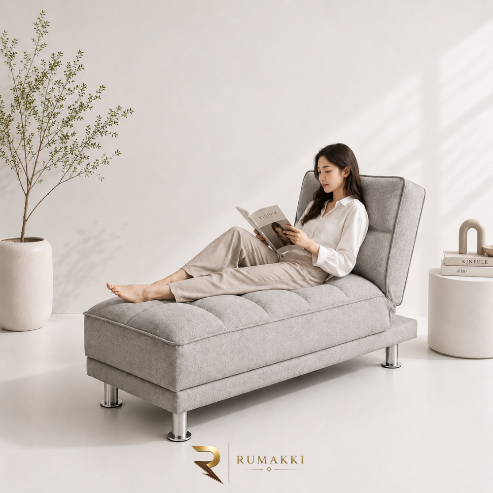 Sofa Bed Single Minimalis Premium - Abu Abu