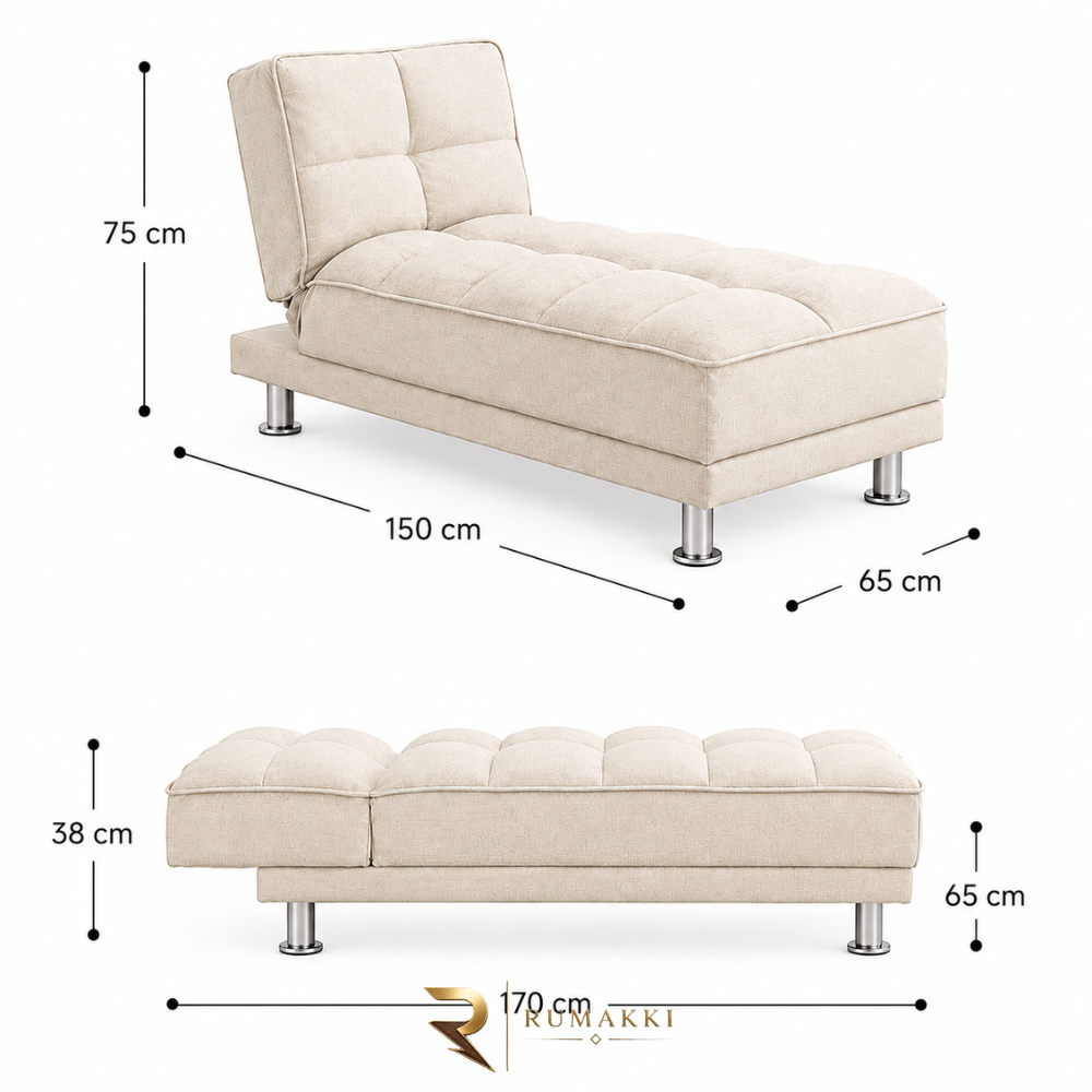 Sofa Bed Single Minimalis Premium - Cream